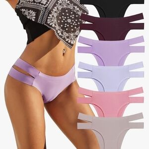 5/$20 NWT Small Knowyou Seamless Cheeky High Cut Strappy 6 Pack Bikini Panties